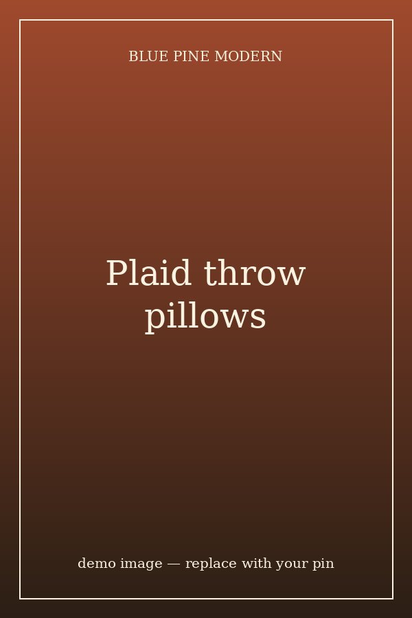 Plaid throw pillow covers on a sofa