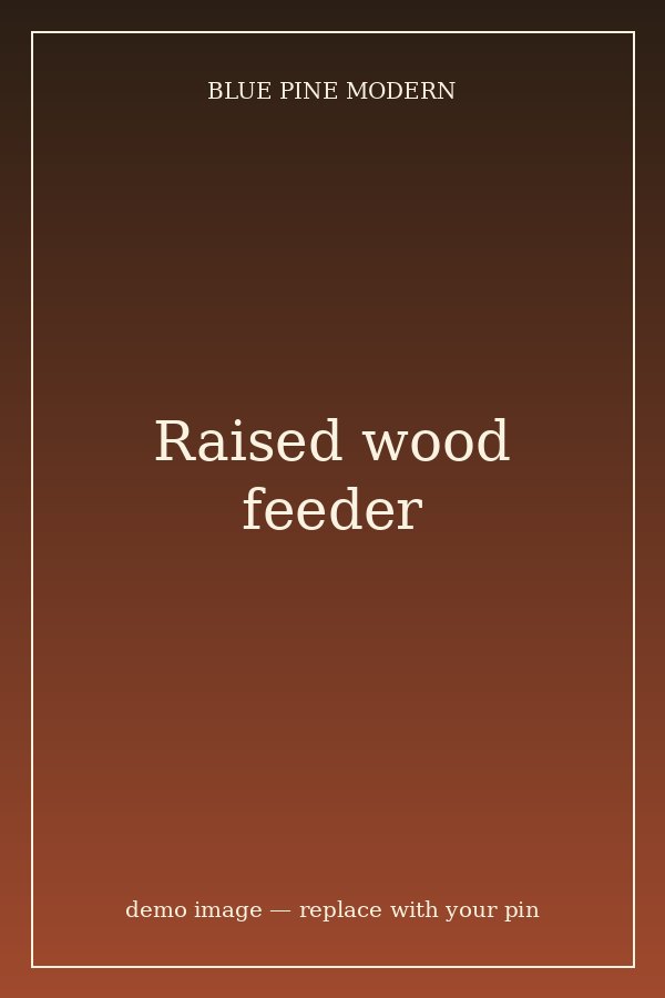Raised wooden dog feeder