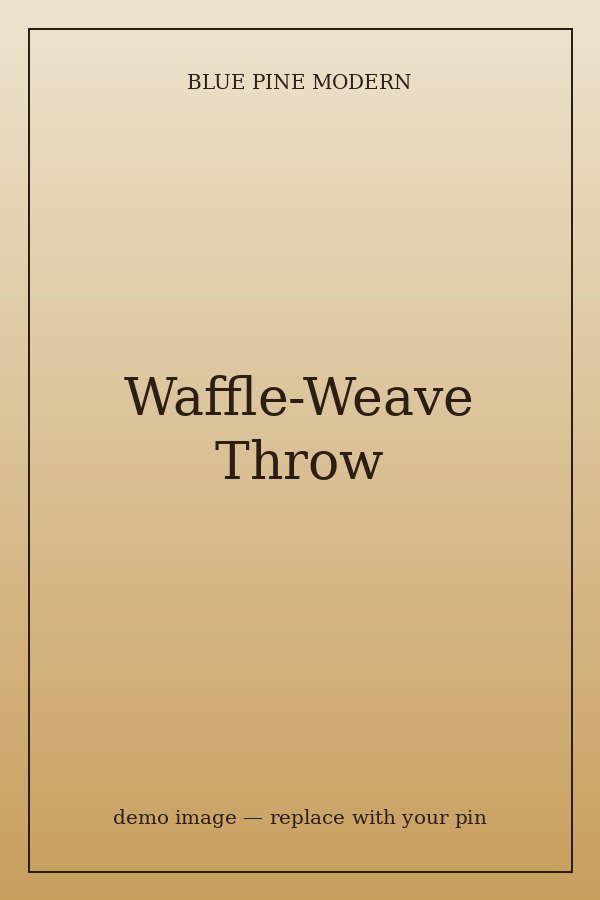 Waffle-weave cotton throw blanket lightly folded